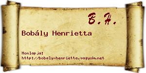 Bobály Henrietta névjegykártya
