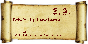 Bobály Henrietta névjegykártya