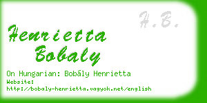 henrietta bobaly business card